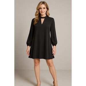 Amanda‎ Uprichard Dress Womens S Black Keyhole Neck Silk Satin Flowy Elegant